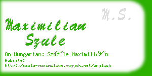 maximilian szule business card